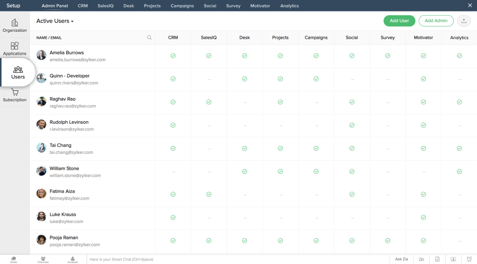 screenshot of Zoho CRM Plus